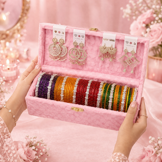 Jewellery Storage Box with Bangles & Earrings