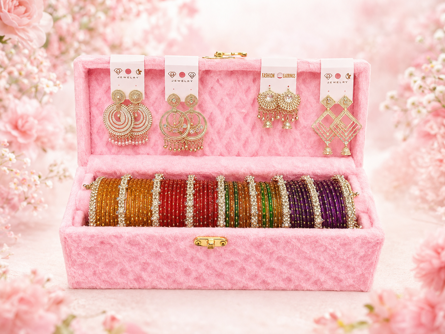 Jewellery Storage Box with Bangles & Earrings