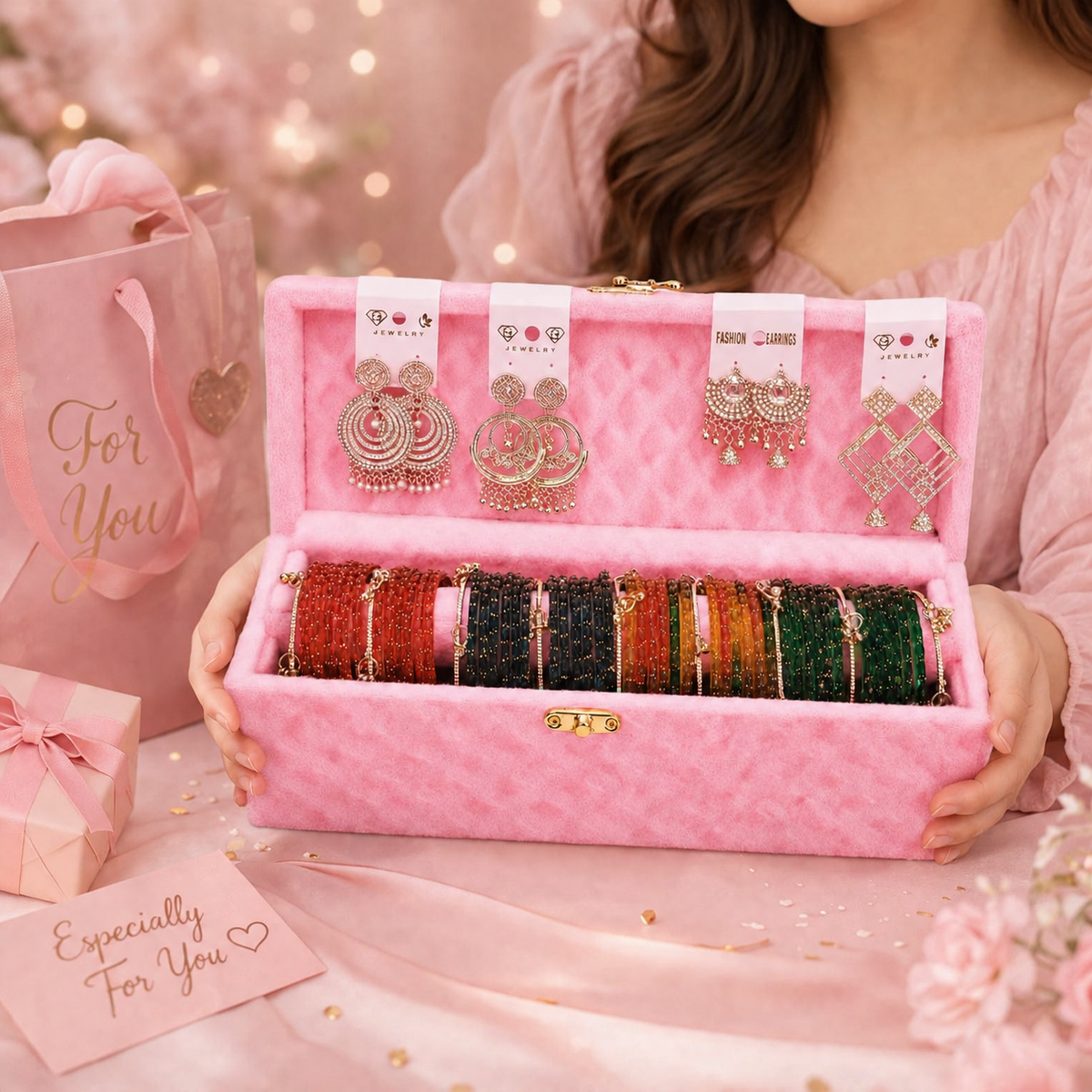 Premium Pangles with 4Set Bangles and Free Earrings