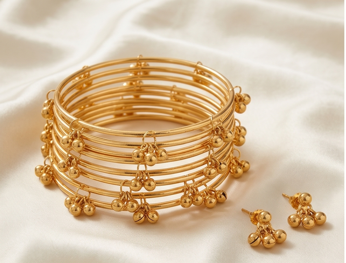 8 Pcs Traditional Stylish Ghungroo Kashmiri Bangles Set for Women & Girls