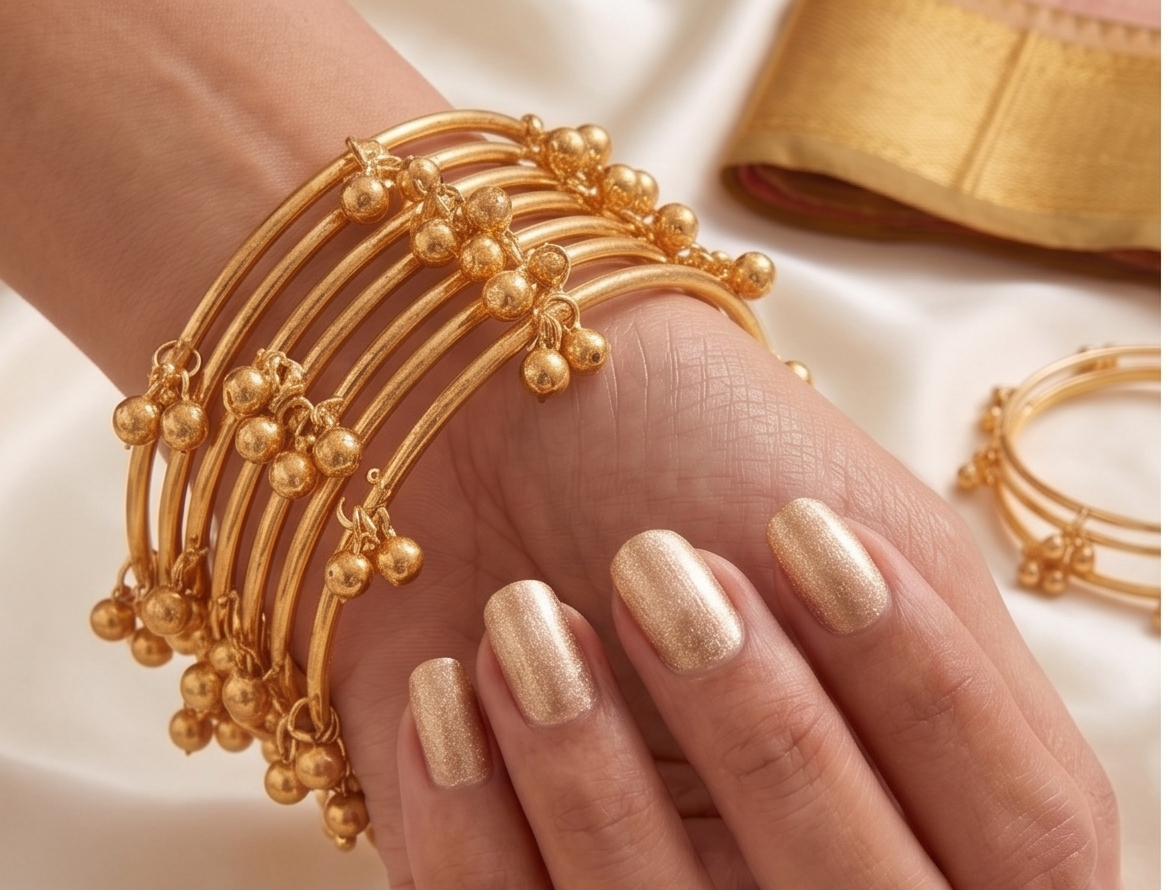 8 Pcs Traditional Stylish Ghungroo Kashmiri Bangles Set for Women & Girls