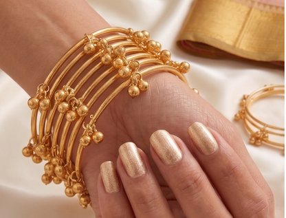 8 Pcs Traditional Stylish Ghungroo Kashmiri Bangles Set for Women & Girls
