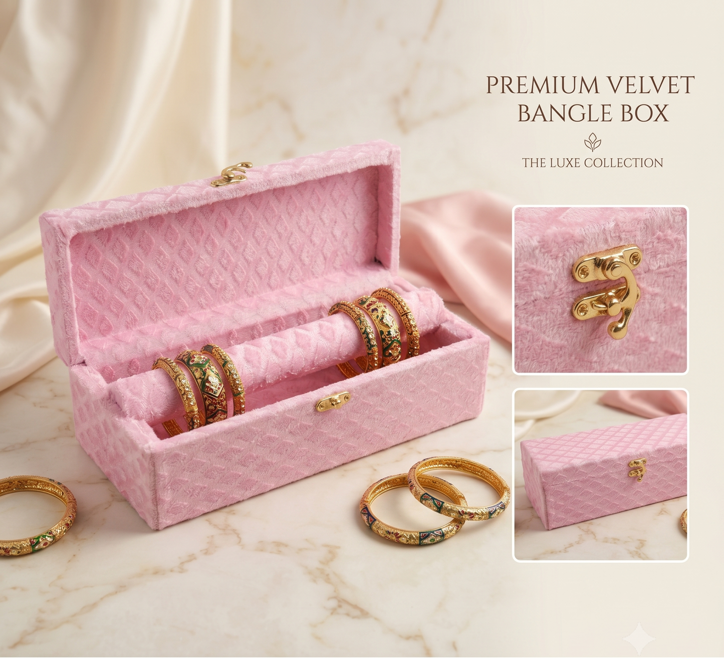Premium Velvet Bangle Storage Box for Women