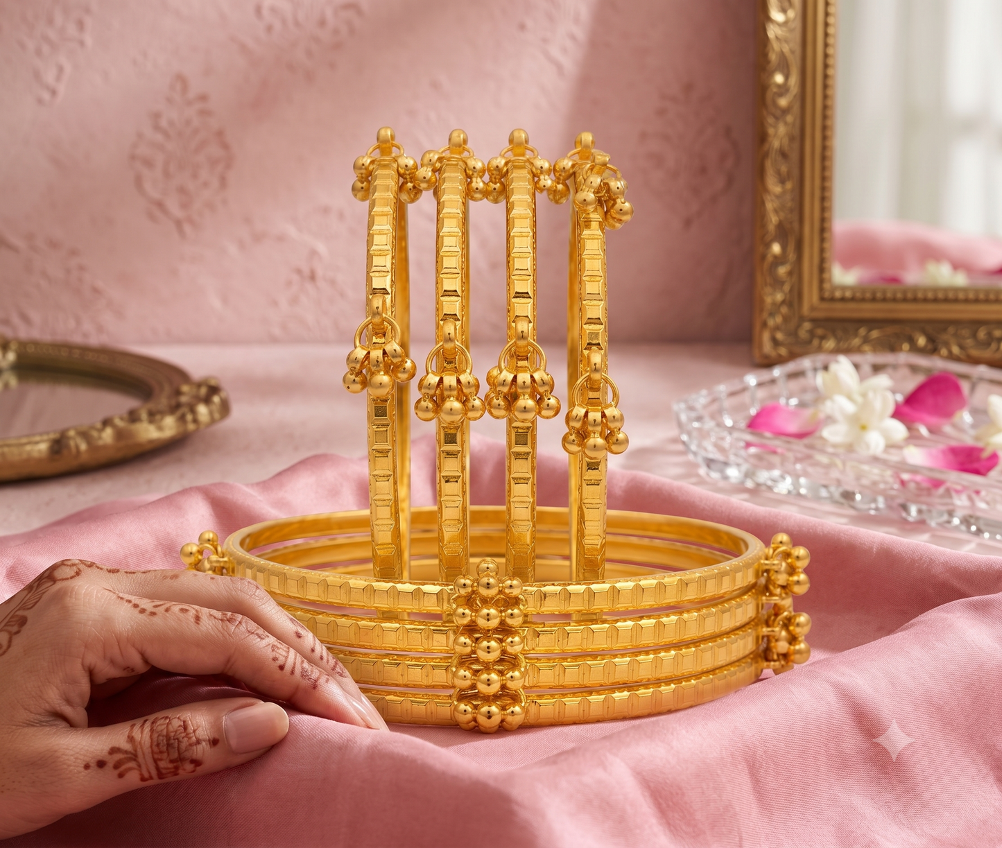 Kashmiri Ghungroo Bangles Set for Women & Girls (8 pcs)