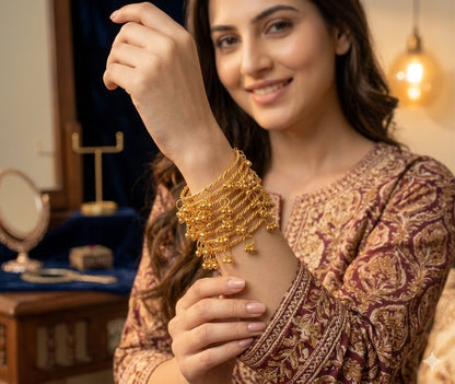 twisted Kashmiri 8 Bangle Set for Women | Ethnic Ghungroo Design Stackable Bangles