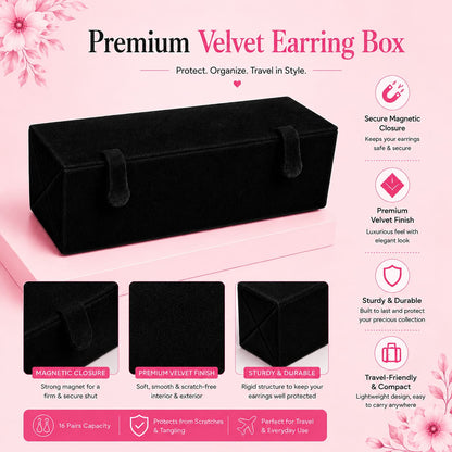 Designer Oxidized Earrings Combo Collection Pack of 16 for Women & Girls with Premium Storage Box(black)