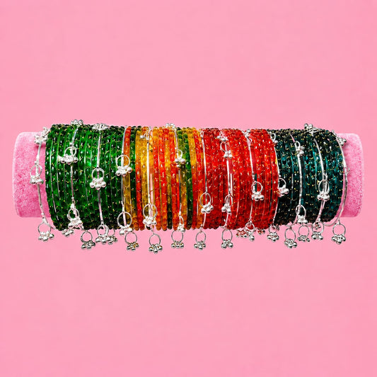 raindrop with silver set (48+13 bangles set)