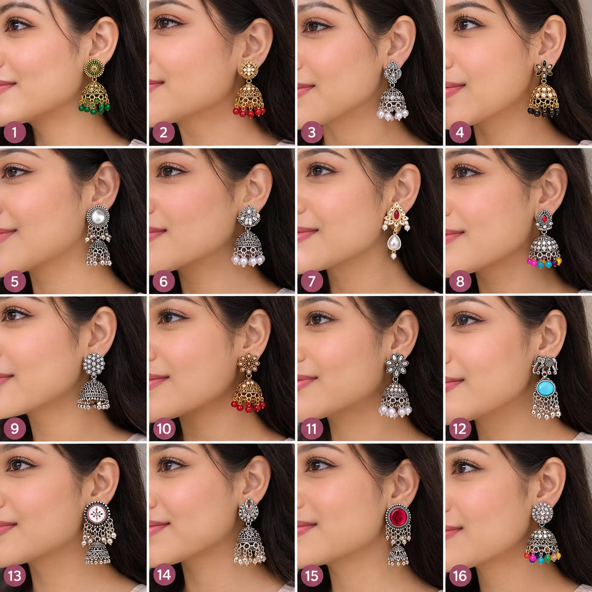 16 pairs earrings with organizer