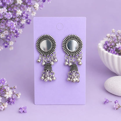Set of 8 Oxidised Jhumka Earrings Gift Box with Personalised Card & Chocolate