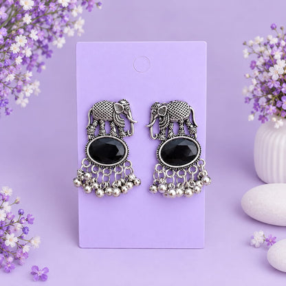 Set of 8 Oxidised Jhumka Earrings Gift Box with Personalised Card & Chocolate