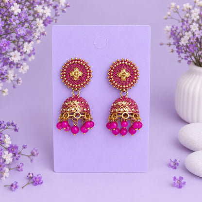 Set of 8 Oxidised Jhumka Earrings Gift Box with Personalised Card & Chocolate