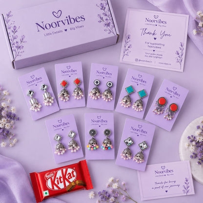 Set of 8 Heritage Earring Box with free Personalised card and Chocolate